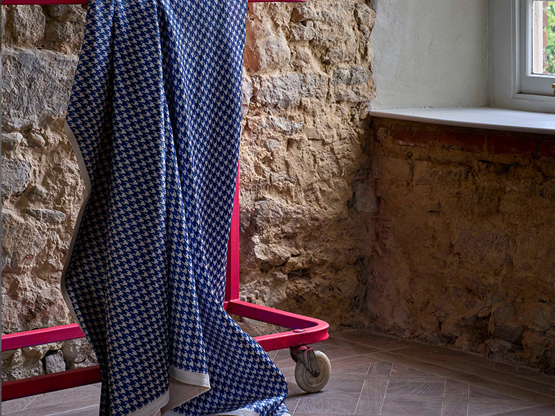 Harper's Bazaar Houndstooth Royal drape